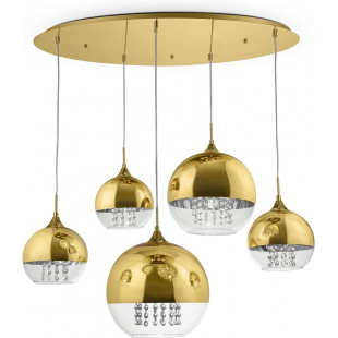 Lampa wisząca Maytoni Fermi V: Złote kule z kryształkami | Ekskluzywny design