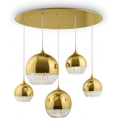 Lampa wisząca Maytoni Fermi V: Złote kule z kryształkami | Ekskluzywny design