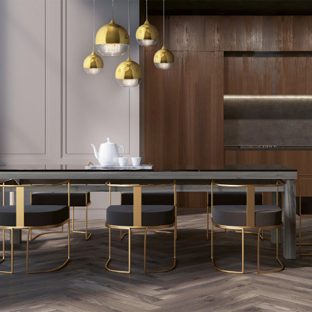 Lampa wisząca Maytoni Fermi V: Złote kule z kryształkami | Ekskluzywny design