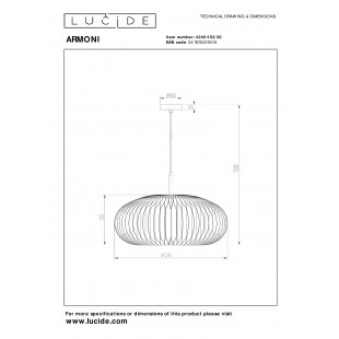 Lampa wisząca Armoni czarna | Lucide - Elegancki design