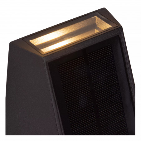 Kinkiet solarny Luton LED - czarny, Lucide | Ogród w stylu