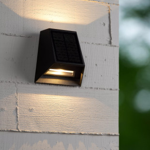 Kinkiet solarny Luton LED - czarny, Lucide | Ogród w stylu