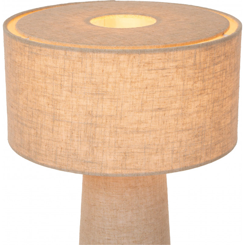 Lampa stołowa Leeroy | Lucide - Beżowa, len, Japandi