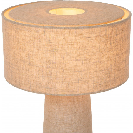 Lampa stołowa Leeroy | Lucide - Beżowa, len, Japandi
