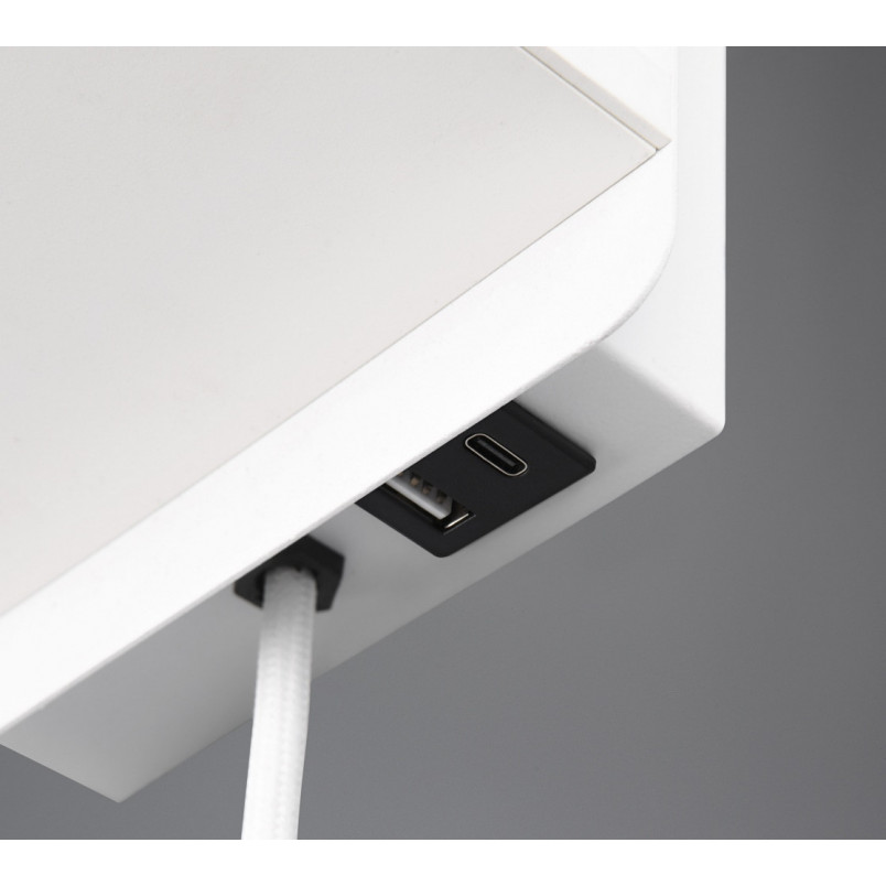 Kinkiet Comfort biały Trio: USB, Ładowanie Indukcyjne | Sklep