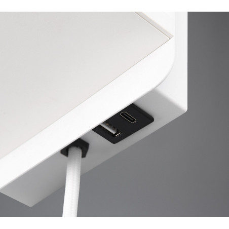 Kinkiet Comfort biały Trio: USB, Ładowanie Indukcyjne | Sklep