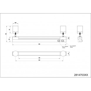 Kinkiet łazienkowy Enrico LED Trio | 60cm, Chrom | Sklep z oświetleniem