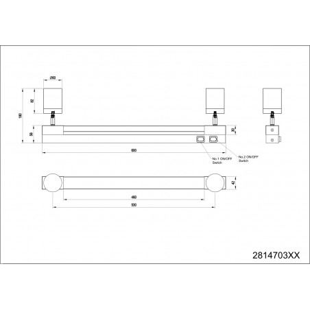 Kinkiet łazienkowy Enrico LED Trio | 60cm, Chrom | Sklep z oświetleniem