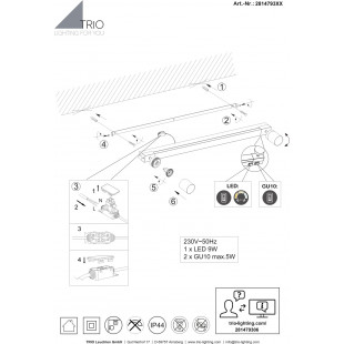 Kinkiet łazienkowy Enrico LED Trio | 90cm, Chrom, IP44