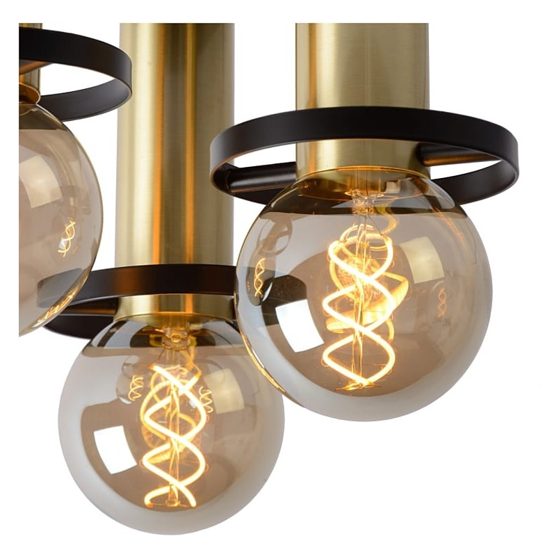 Plafon Industrialny Anaka | Mosiądz i Czarny | Lucide