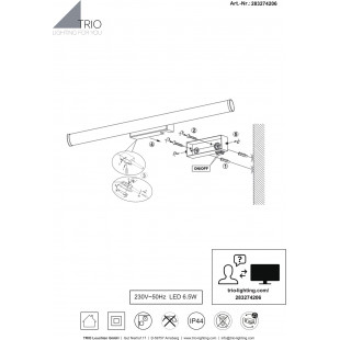 Kinkiet łazienkowy LED Trio Mattimo 60cm - Chrom | Sklep z lampami