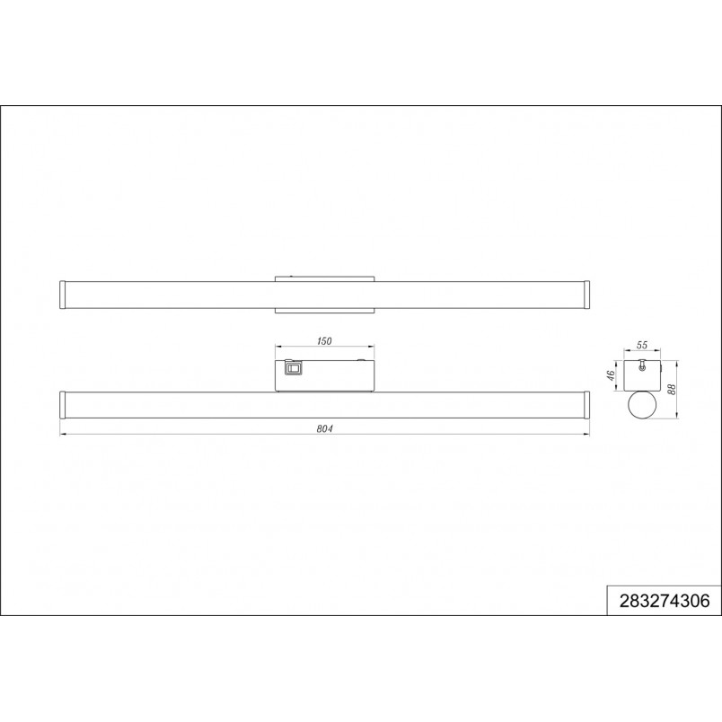 Kinkiet łazienkowy LED Trio Mattimo 80cm - Chrom | IP44