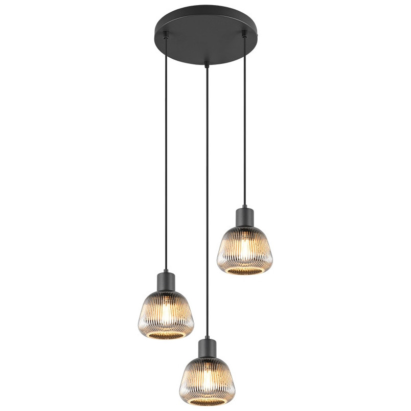 Lampa wisząca Trio Tarifa III - Szklany klosz, Loft, E27