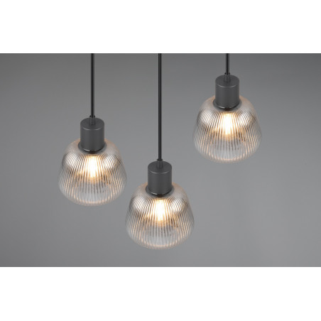 Lampa wisząca Trio Tarifa III - Szklany klosz, Loft, E27