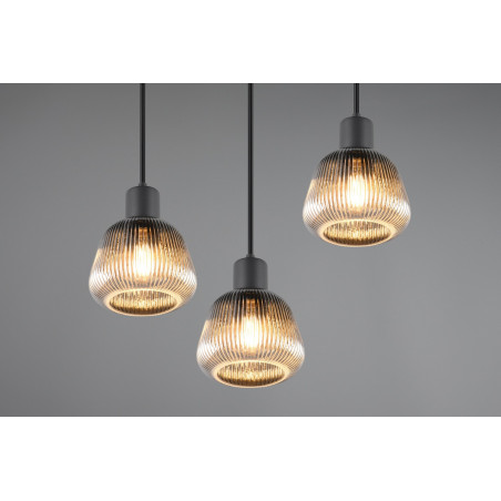 Lampa wisząca Trio Tarifa III - Szklany klosz, Loft, E27