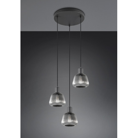 Lampa wisząca Trio Tarifa III - Szklany klosz, Loft, E27