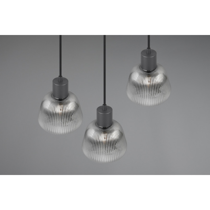 Lampa wisząca Trio Tarifa III - Szklany klosz, Loft, E27