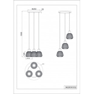 Lampa wisząca Trio Tarifa III - Szklany klosz, Loft, E27