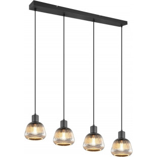 Lampa Wisząca Szklana Ryflowana Tarifa IV 90cm - Trio | Loft