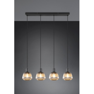 Lampa Wisząca Szklana Ryflowana Tarifa IV 90cm - Trio | Loft