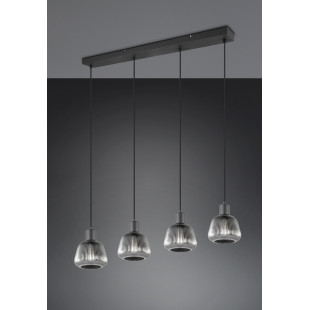 Lampa Wisząca Szklana Ryflowana Tarifa IV 90cm - Trio | Loft