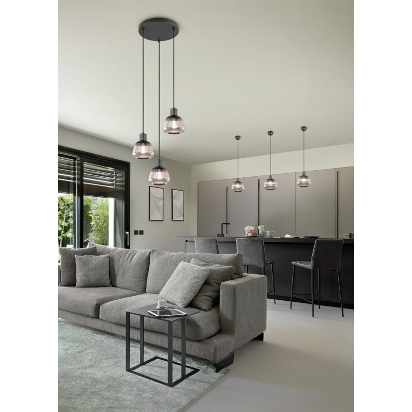 Lampa wisząca szklana Trio Tarifa | Loftowa lampa do salonu