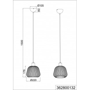Lampa wisząca szklana Trio Tarifa | Loftowa lampa do salonu