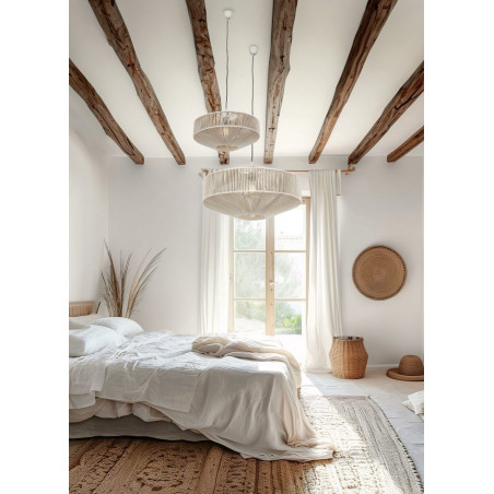 Lampa wisząca Svea | Trio | Japandi, 46cm, kremowa