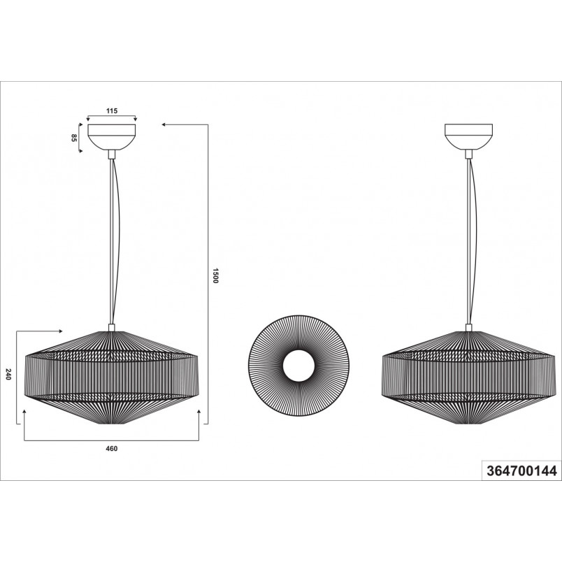 Lampa wisząca Svea | Trio | Japandi, 46cm, kremowa