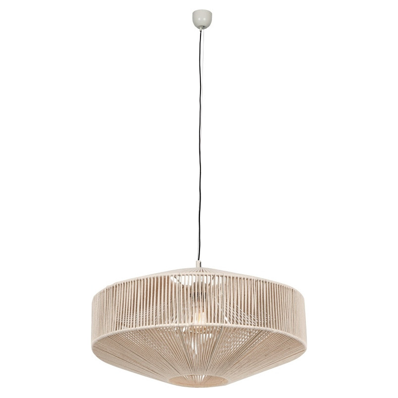 Lampa wisząca Svea | Trio - Japandi, sznurkowa, kremowa