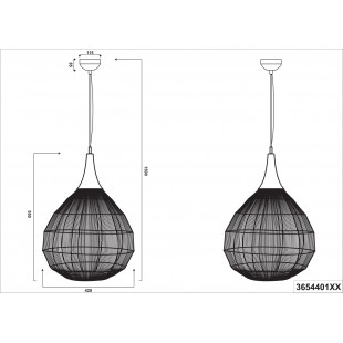 Lampa wisząca orientalna Soraya czarna | Trio - Elegancki design