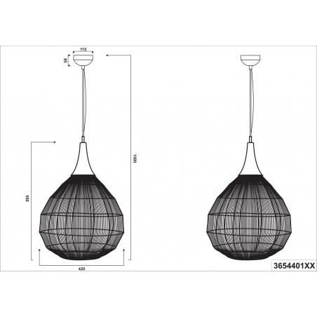 Lampa wisząca orientalna Soraya Trio - Patyna | Kup online