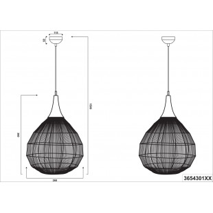 Lampa wisząca orientalna Soraya Trio | Patyna, 26cm