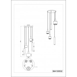 Lampa wisząca Mataro V - czarny szklany klosz | Trio