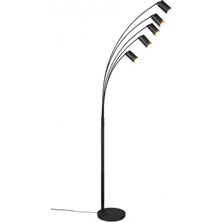 Lampa podłogowa Trio Marley | 5 punktów, czarny metal
