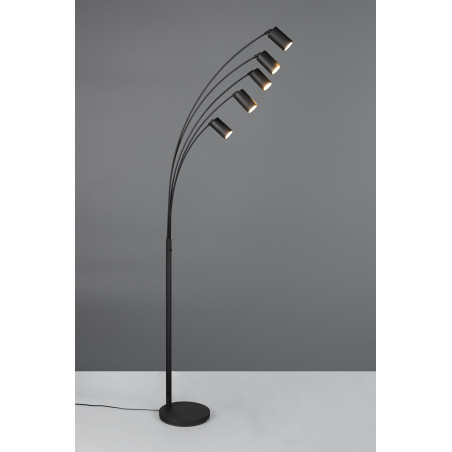 Lampa podłogowa Trio Marley | 5 punktów, czarny metal