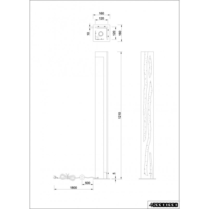 Lampa podłogowa drewniana Trio Karuni | Loft, 121cm