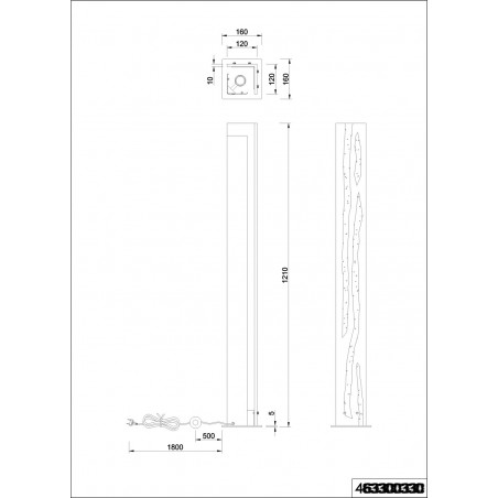 Lampa podłogowa drewniana Trio Karuni | Loft, 121cm