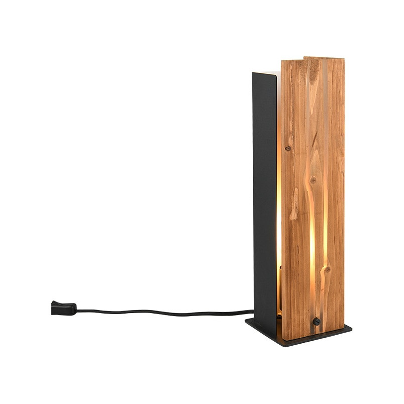 Lampa stołowa drewniana Trio Karuni | Loft 40cm