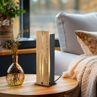 Lampa stołowa drewniana Trio Karuni | Loft 40cm