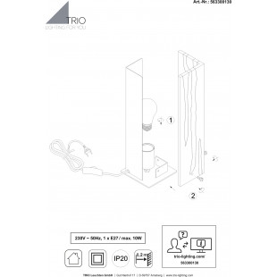 Lampa stołowa drewniana Trio Karuni | Loft 40cm