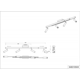 Reflektor sufitowy LED Trio Zeno IV - 133cm, pilot, ściemniacz