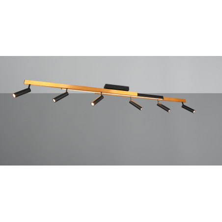 Reflektor sufitowy LED Trio Zeno VI 180cm - Złoto/Czarny | Nowoczesne Oświetleni