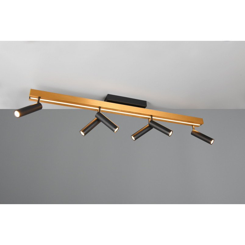 Reflektor sufitowy LED Trio Zeno VI 180cm - Złoto/Czarny | Nowoczesne Oświetleni