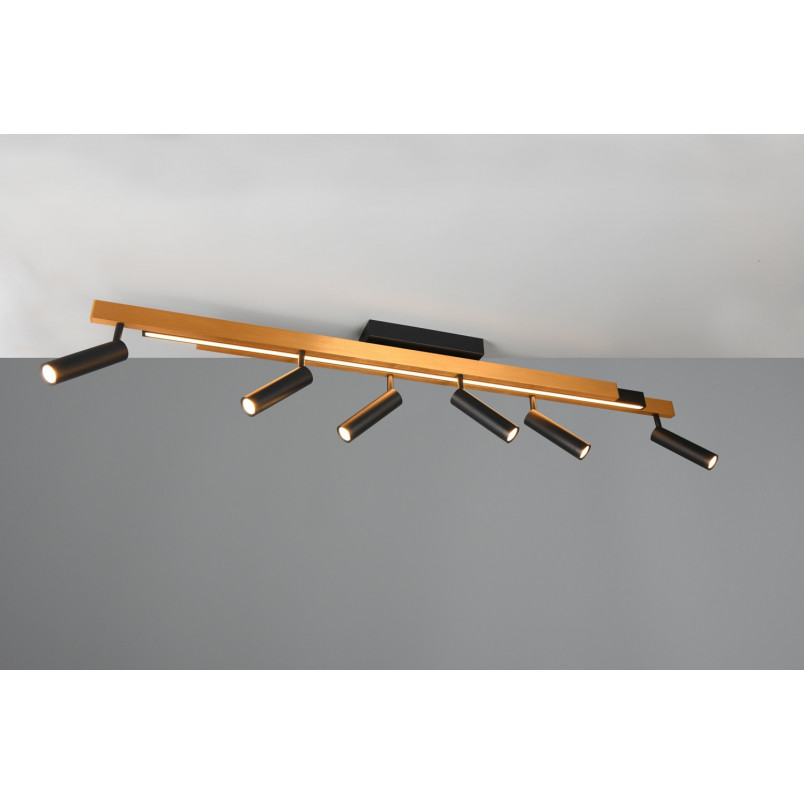 Reflektor sufitowy LED Trio Zeno VI 180cm - Złoto/Czarny | Nowoczesne Oświetleni