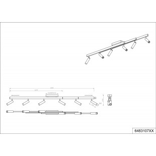 Reflektor sufitowy LED Trio Zeno VI 180cm - Nowoczesny design