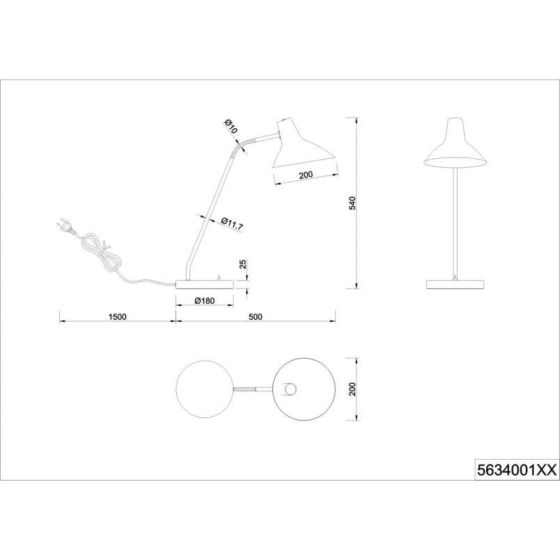 Lampa biurkowa Traveller szara Trio - Skandynawski design