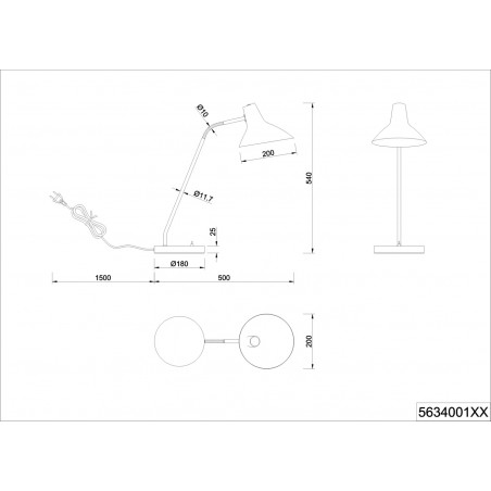 Lampa biurkowa Traveller szara Trio - Skandynawski design
