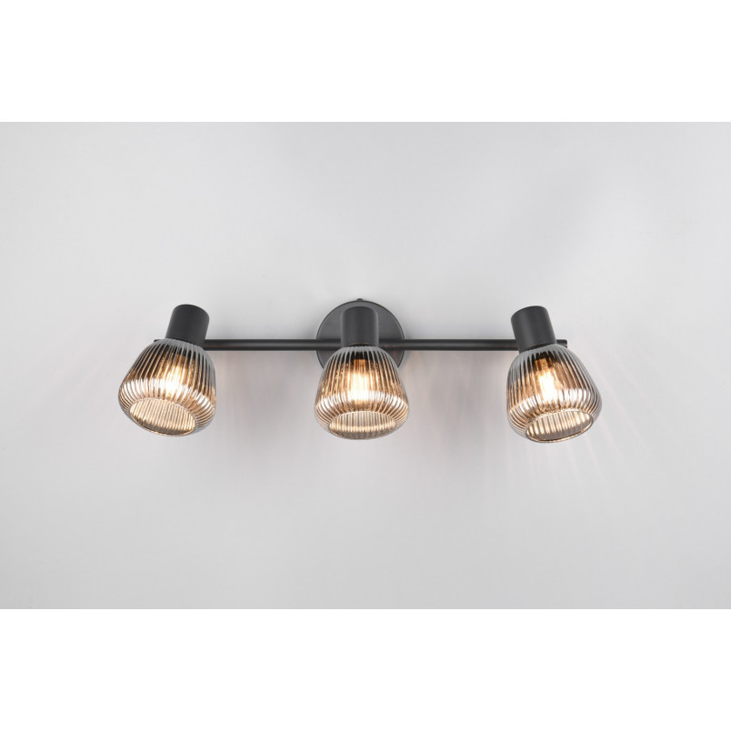 Reflektor sufitowy Trio Tarifa III | Loftowy design, szkło, 3 źródła