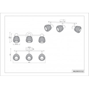 Reflektor sufitowy Trio Tarifa III | Loftowy design, szkło, 3 źródła